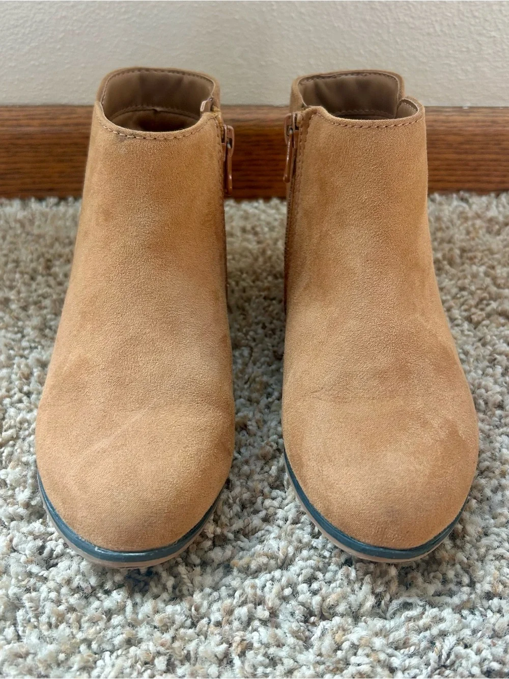 Cat & Jack Toddler Tan Suede Ankle Boots, 12T